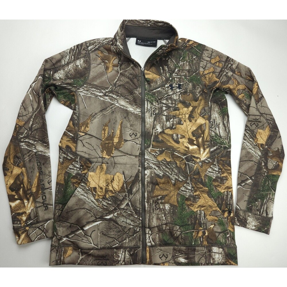 Small Under Armour Threadborne Realtree XTRA Camo Shell Jacket Men's Full Zip
